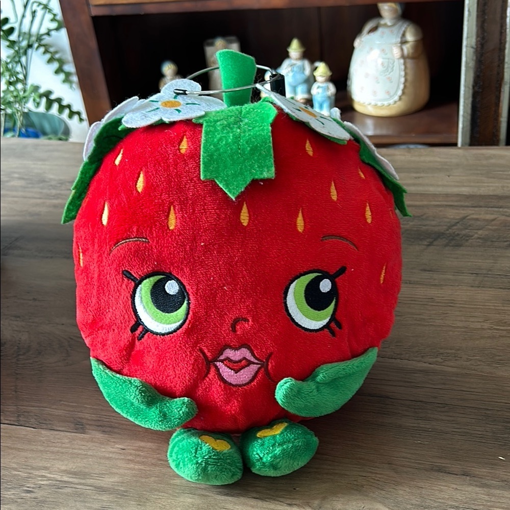 Shopkins Plush Strawberry Kiss Coin Bank 10 inches